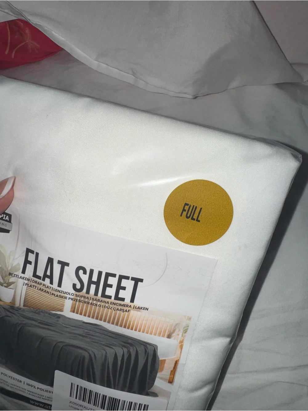 Full Size Flat Sheet Only, Ultra Soft & Breathable Hotel Sheets, White Hotel Bed